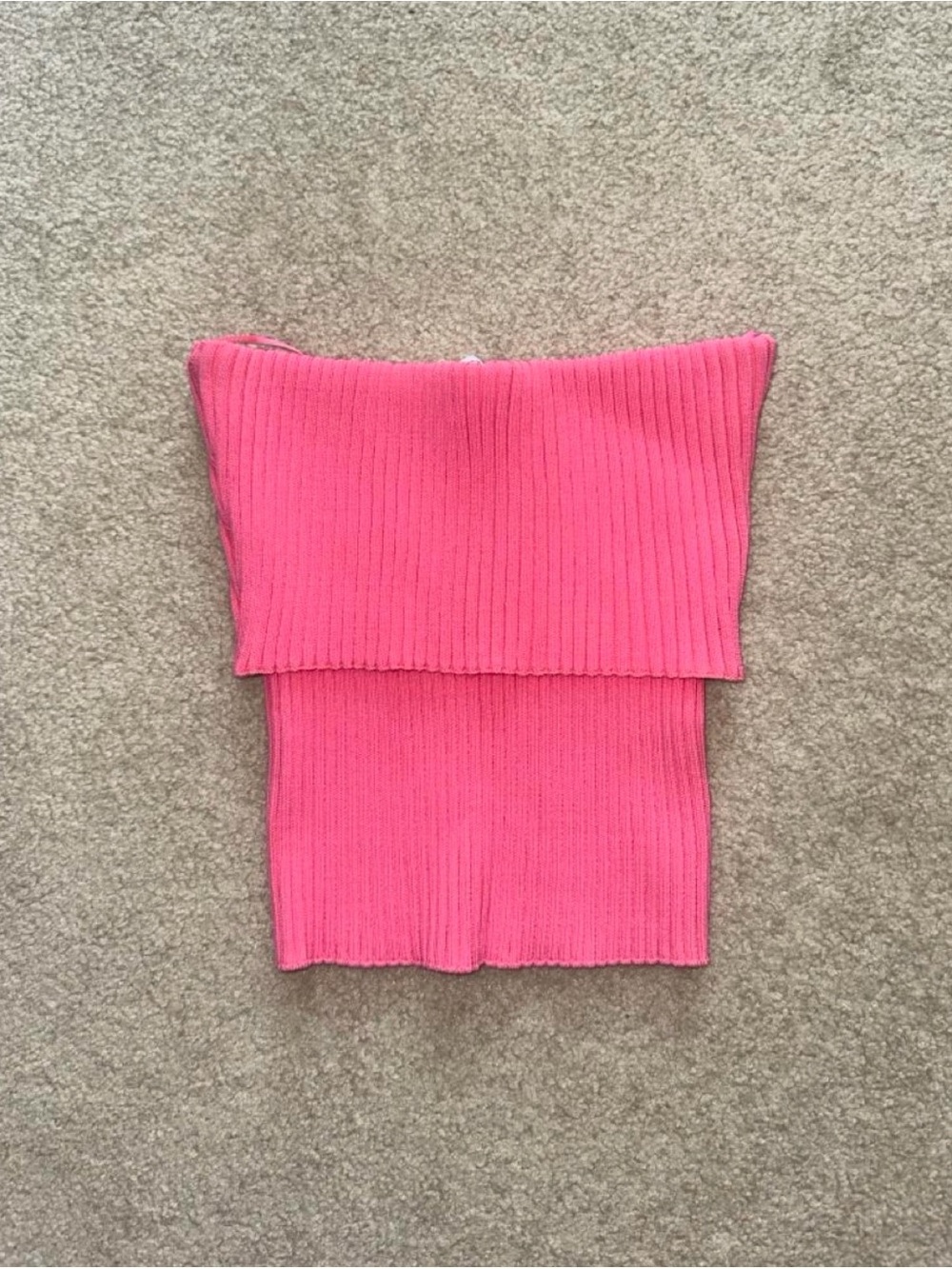 Women's Ribbed Off-Shoulder Tube Top - Pink